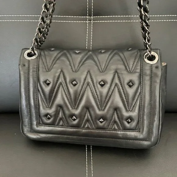 Mario Valentino Black Leather Quilted Crossbody - Picture 5 of 5